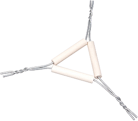 Triangles, Iron Wire (16ga) galv. with plain clay pipe stems
