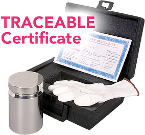 ASTM Class 1 Electronic Balance Calibration Weight w/ Traceable Cert.
