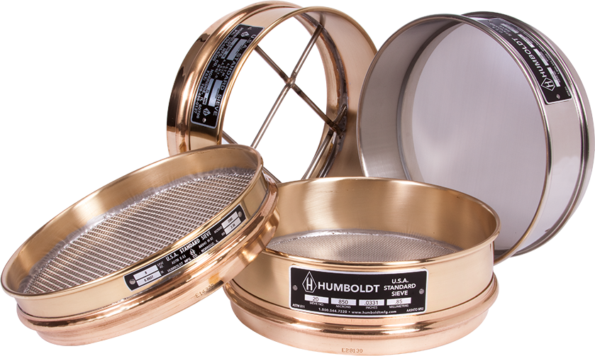 8'' Dia, No.8 (2.36mm),Half height, Brass Frame, Brass Mesh Sieve