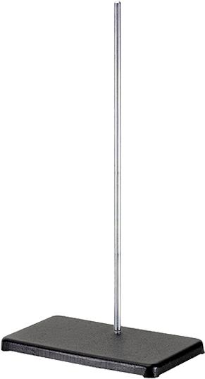 Lab Support Stands – Cast iron base with steel rod centered at the back of the base.