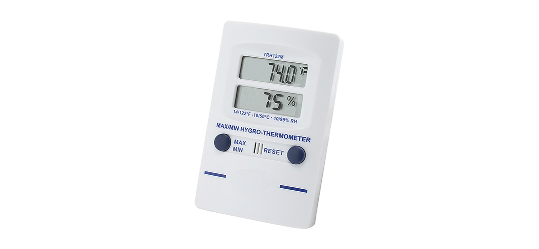 Thermometer And Hygrometer Min/Max Display Measures Humidity - Dental  Products