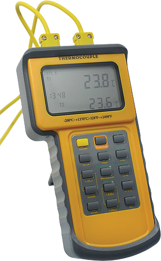 Digital Thermometer, Dual-K Probe, NIST Traceable