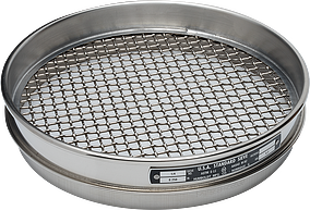 8" Dia., 2.12" (53mm) Stainless Frame Stainless Mesh, 1" (25mm) Half Height Frame Standard Sieve