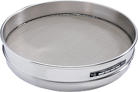 12" Dia., No. 5 (4.0mm) Stainless Frame Stainless Mesh, 1.625" (41mm) Half Height Frame Standard Sieve